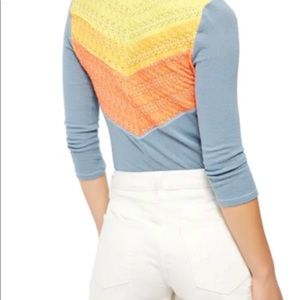 We the Free: Medium -blue orange yellow 3/4 sleeve